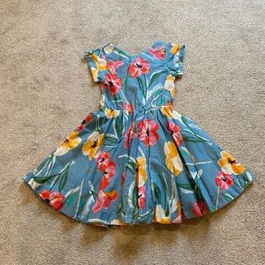 Tea Collection Blue Floral Spring Dress, Sz 10